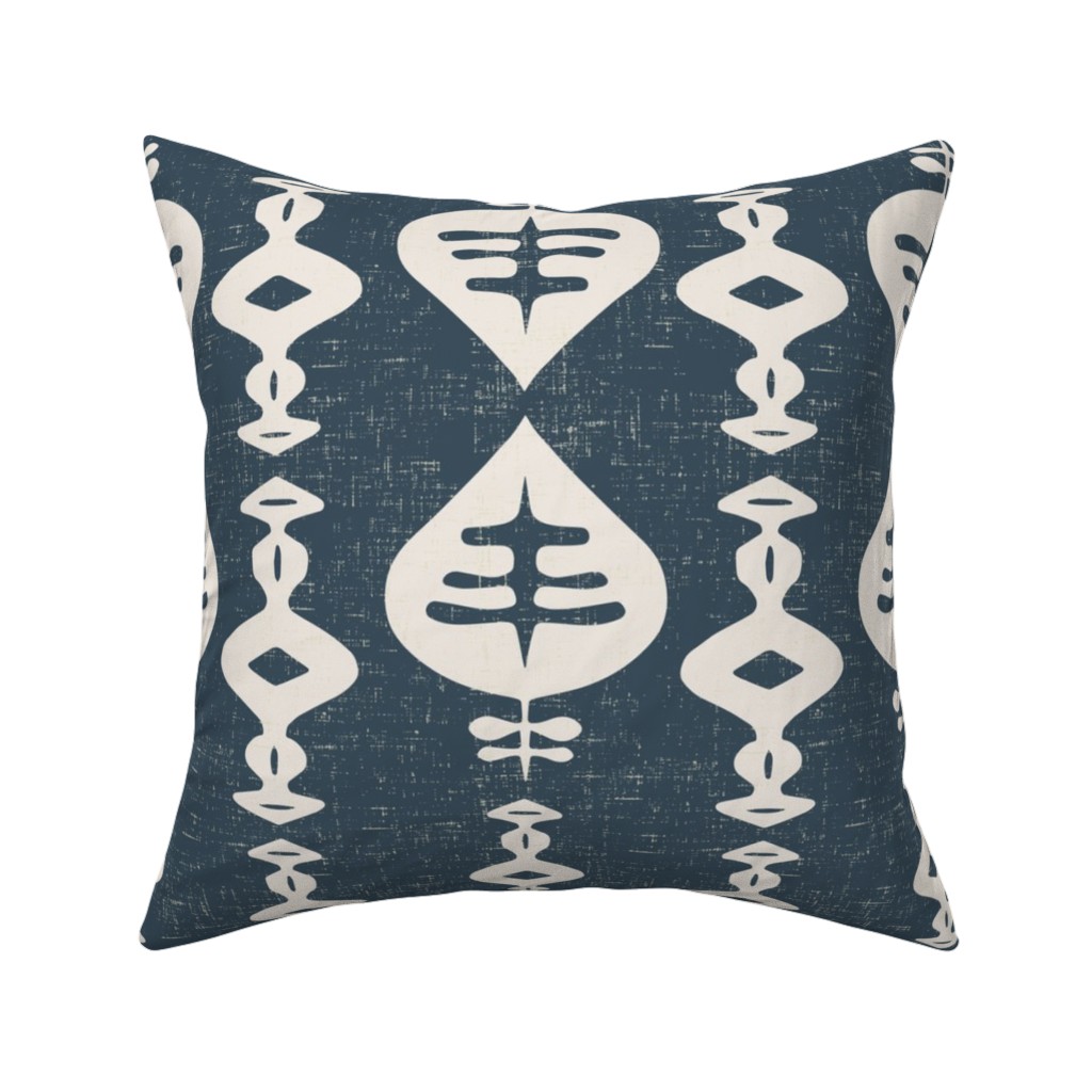 Maya - Navy Pillow, Woven, White, 16x16, Double Sided, Blue