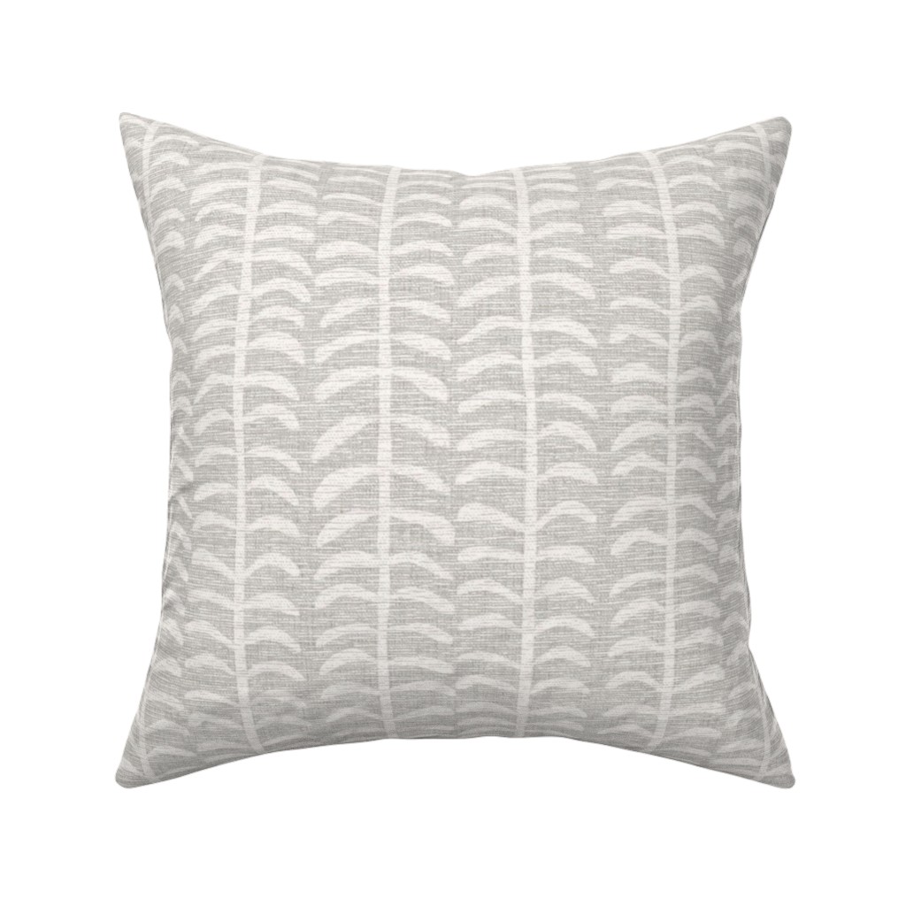 Grasscloth Vine - Neutral Pillow, Woven, White, 16x16, Double Sided, Gray, Gray