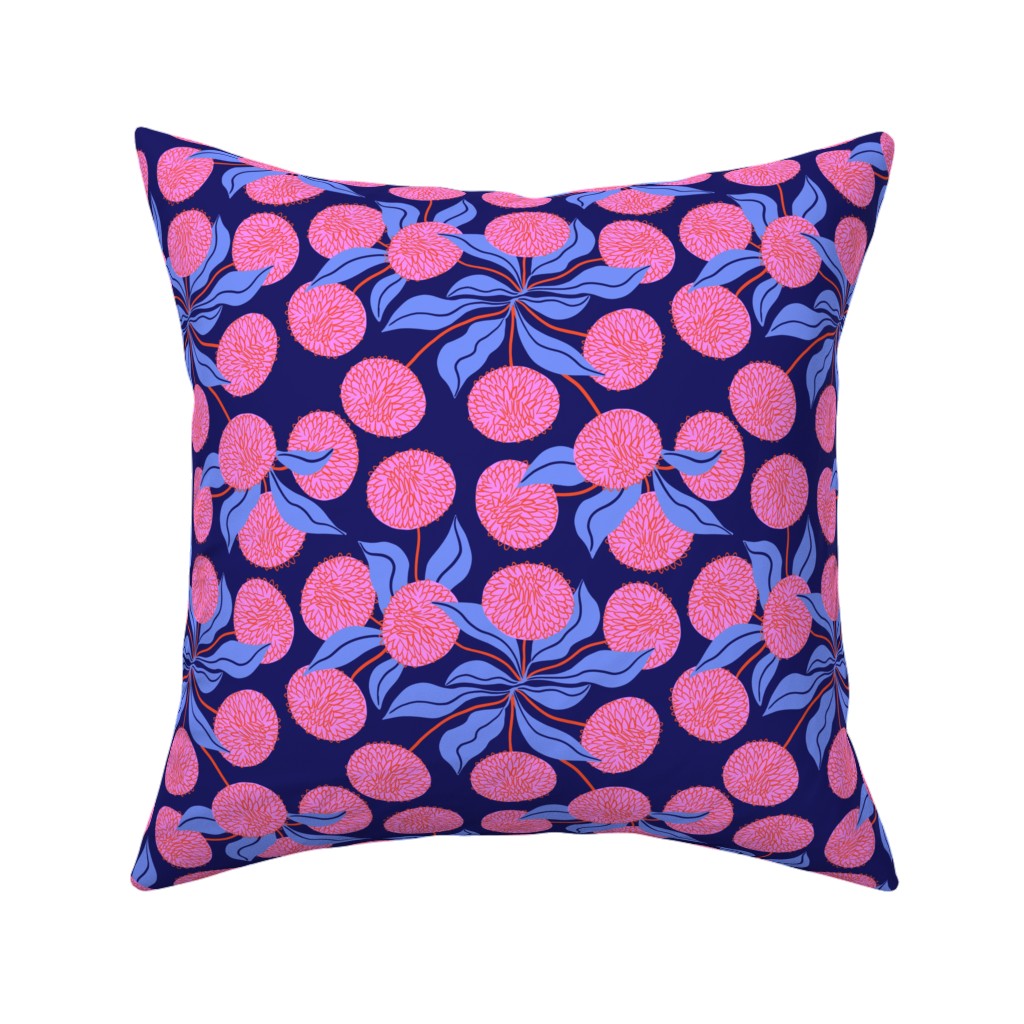 Marigold Pinwheels on Navy Pillow, Woven, White, 16x16, Double Sided, Multicolor