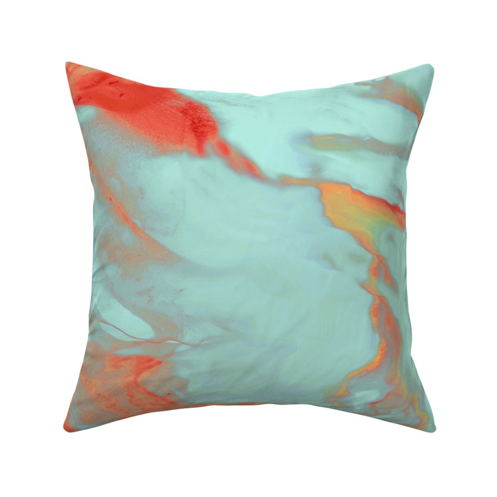 Abstract Watercolor - Multi Pillow, Woven, White, 16x16, Double Sided, Blue