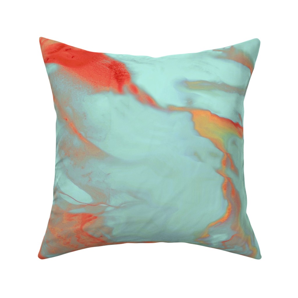 Abstract Watercolor - Multi Pillow, Woven, White, 16x16, Double Sided, Blue, True Blue