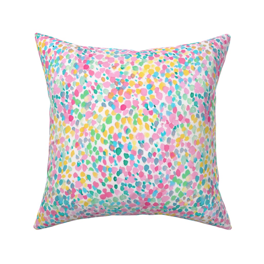 Lighthearted Summer Pillow, Woven, White, 16x16, Double Sided, Multicolor