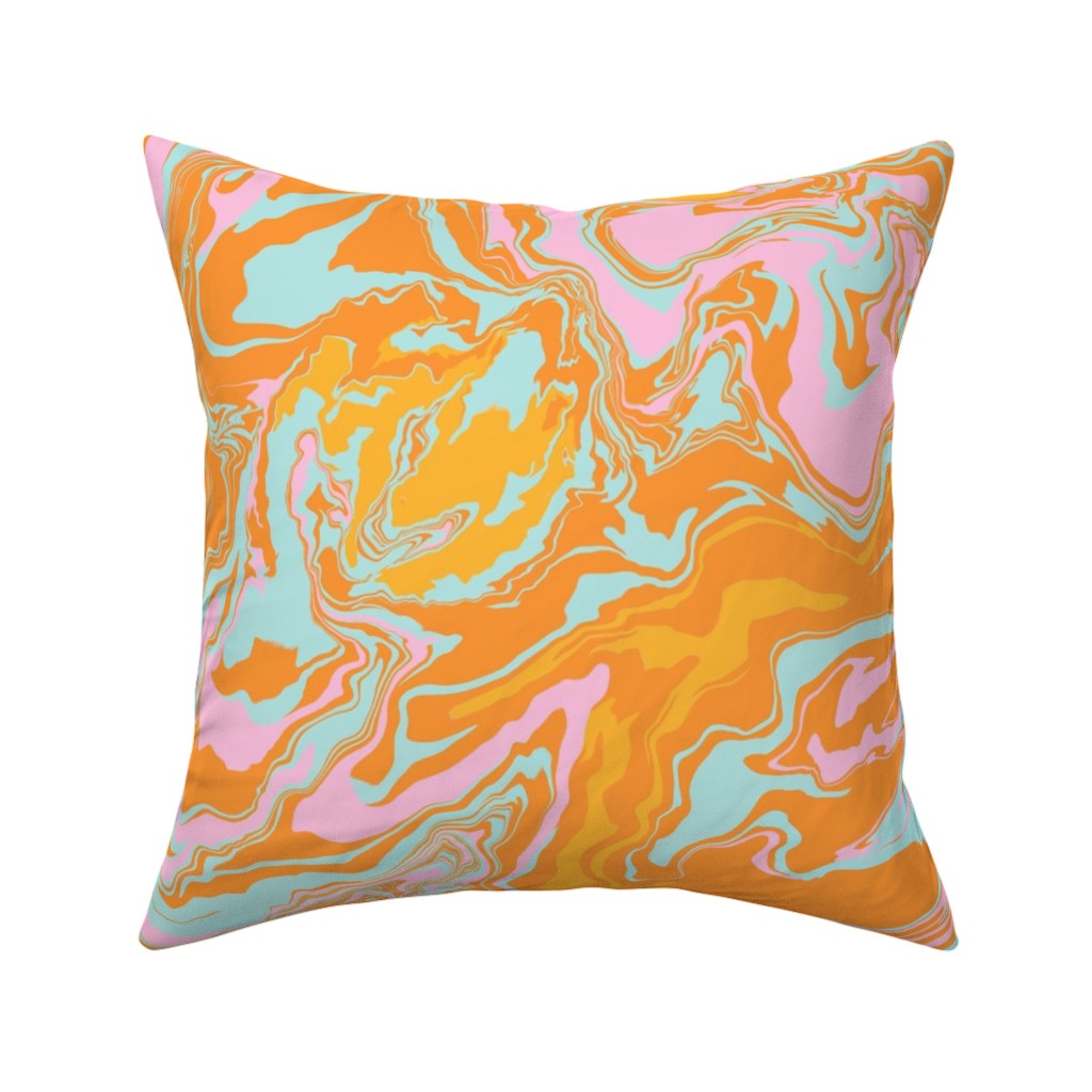 Marmor Pillow, Woven, White, 16x16, Double Sided, Orange, Frost