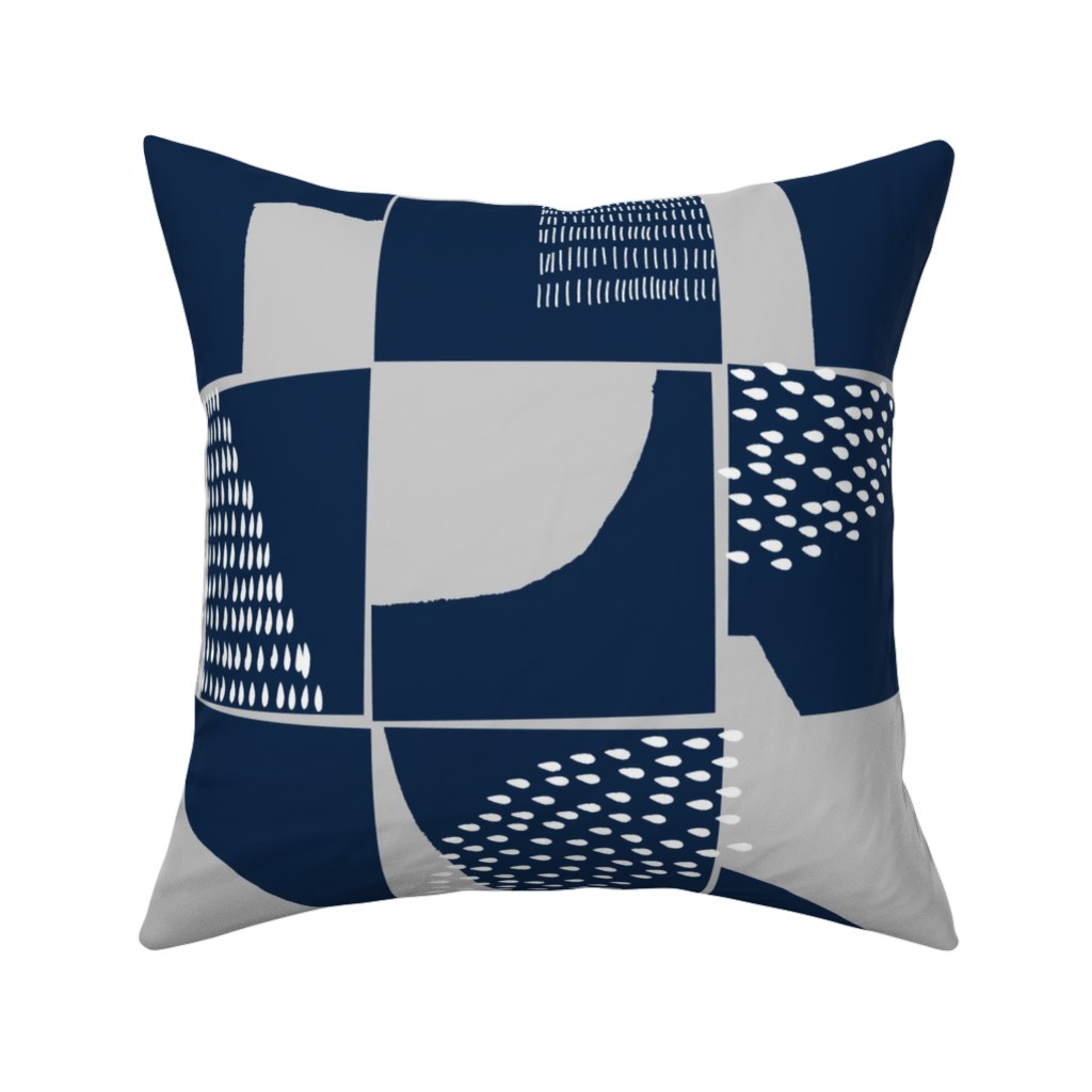 Abstract Textures - Blue Pillow, Woven, White, 16x16, Double Sided, Blue