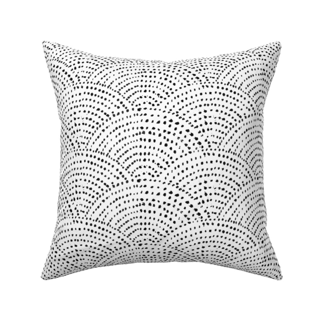 Ink Dot Scales Pillow, Woven, White, 16x16, Double Sided, White