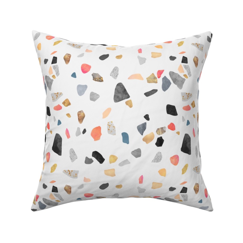 Terrazzo Treasure - Multi Pillow, Woven, White, 16x16, Double Sided, Multicolor