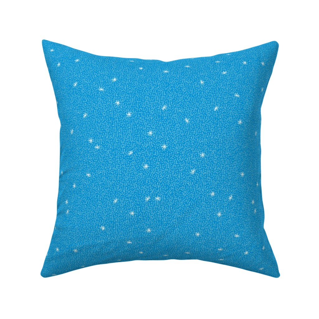 Holiday Hygge Snowflakes Pillow, Woven, White, 16x16, Double Sided, Blue