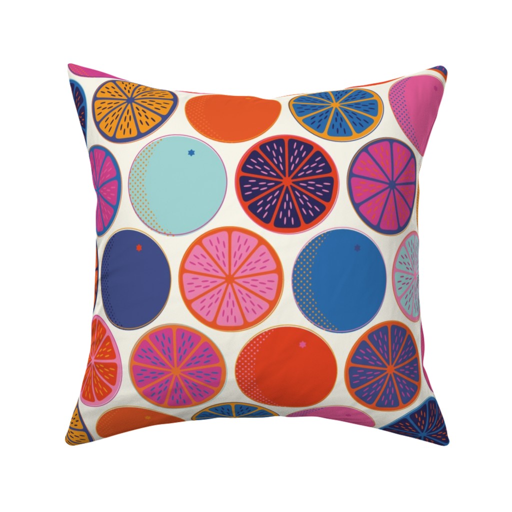 Orange Pop Pillow, Woven, White, 16x16, Double Sided, Multicolor