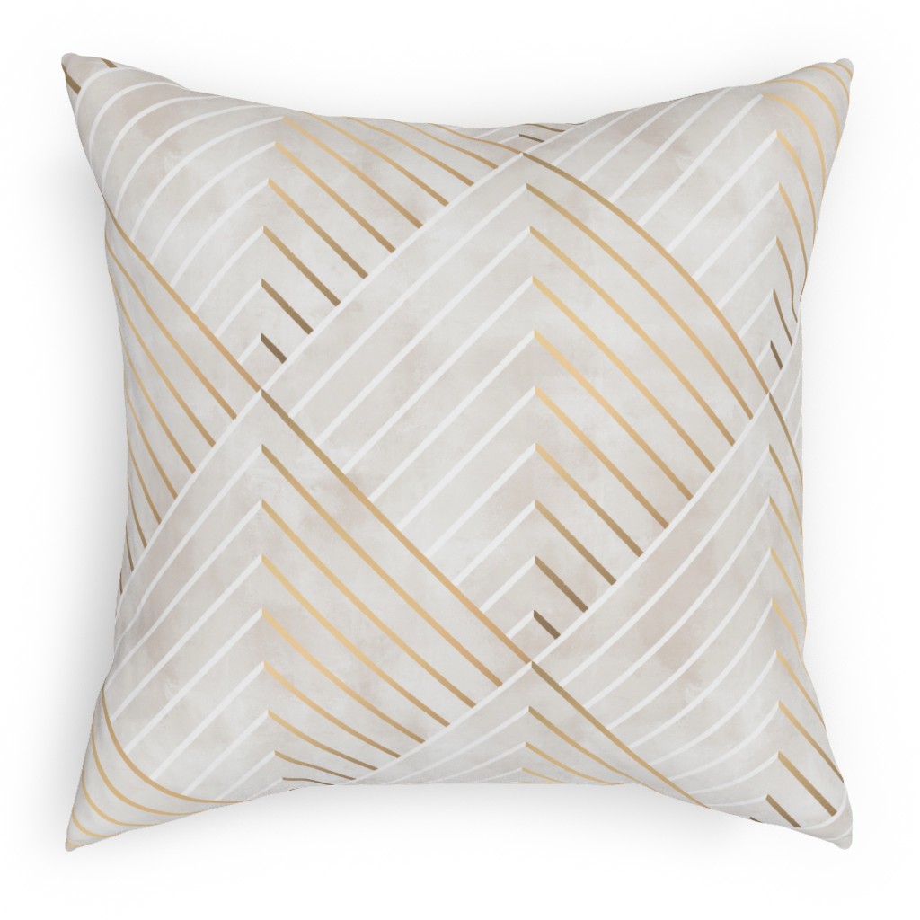Wright Pillow, Woven, White, 18x18, Double Sided, Yellow