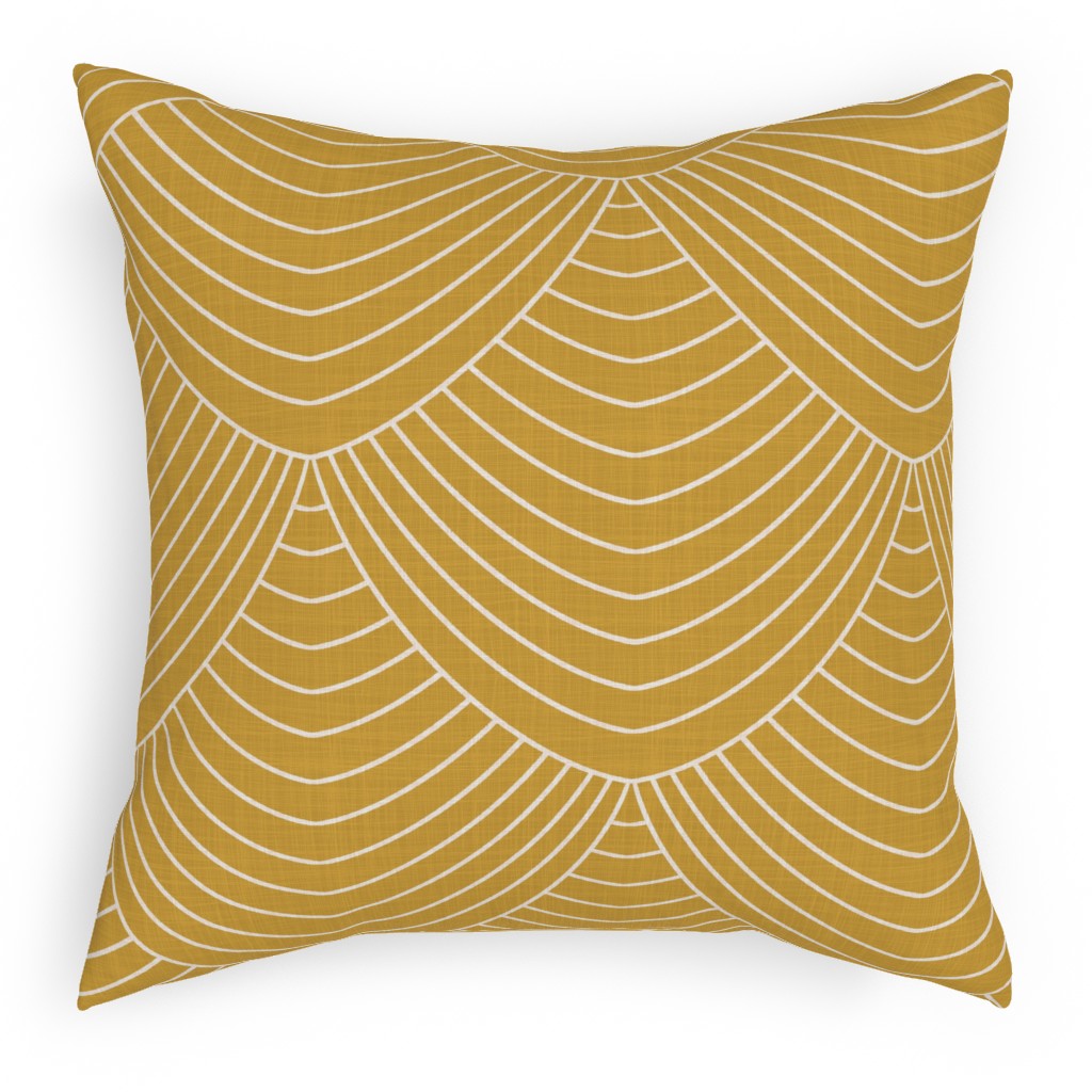 Gabrielle - Yellow Pillow, Woven, White, 18x18, Double Sided, Yellow