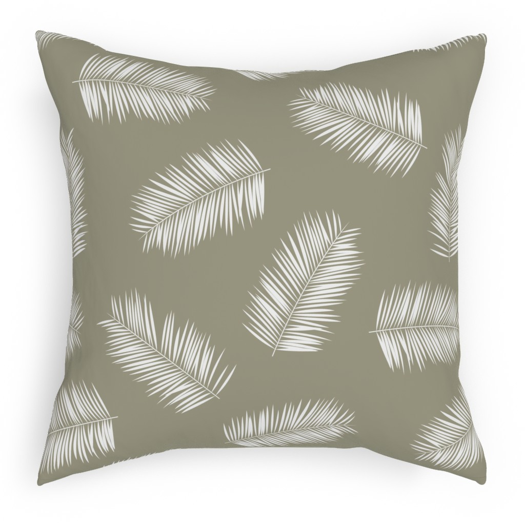 Aloha Hawaii Island Vibes - Green Pillow, Woven, White, 18x18, Double Sided, Green, Classic Green