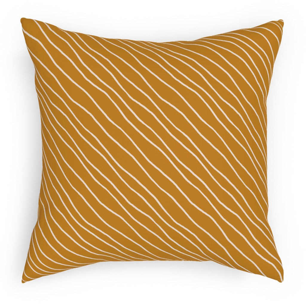 Charlie - Mustard Pillow, Woven, White, 18x18, Double Sided, Orange