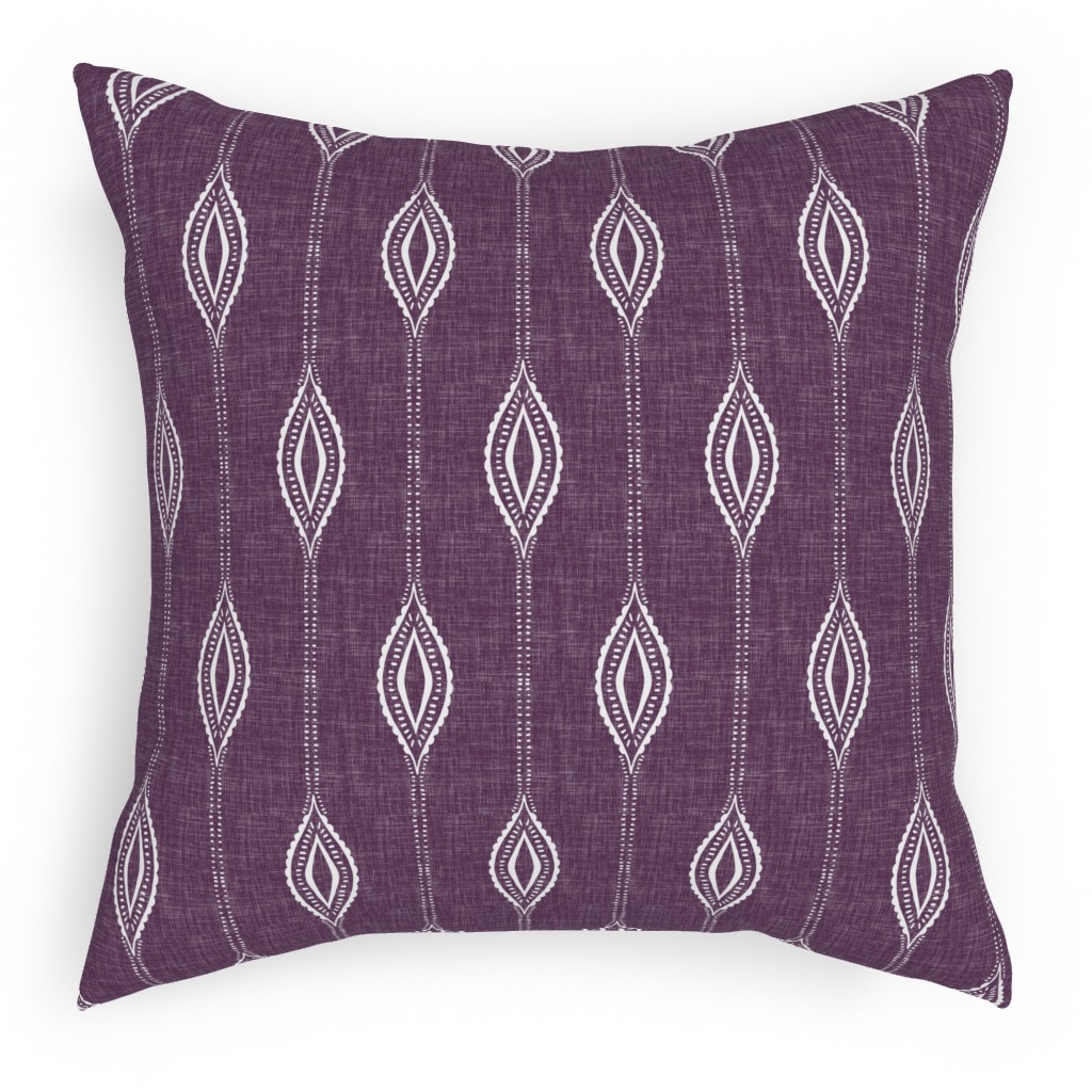 Diamant� - Eggplant Pillow, Woven, White, 18x18, Double Sided, Purple