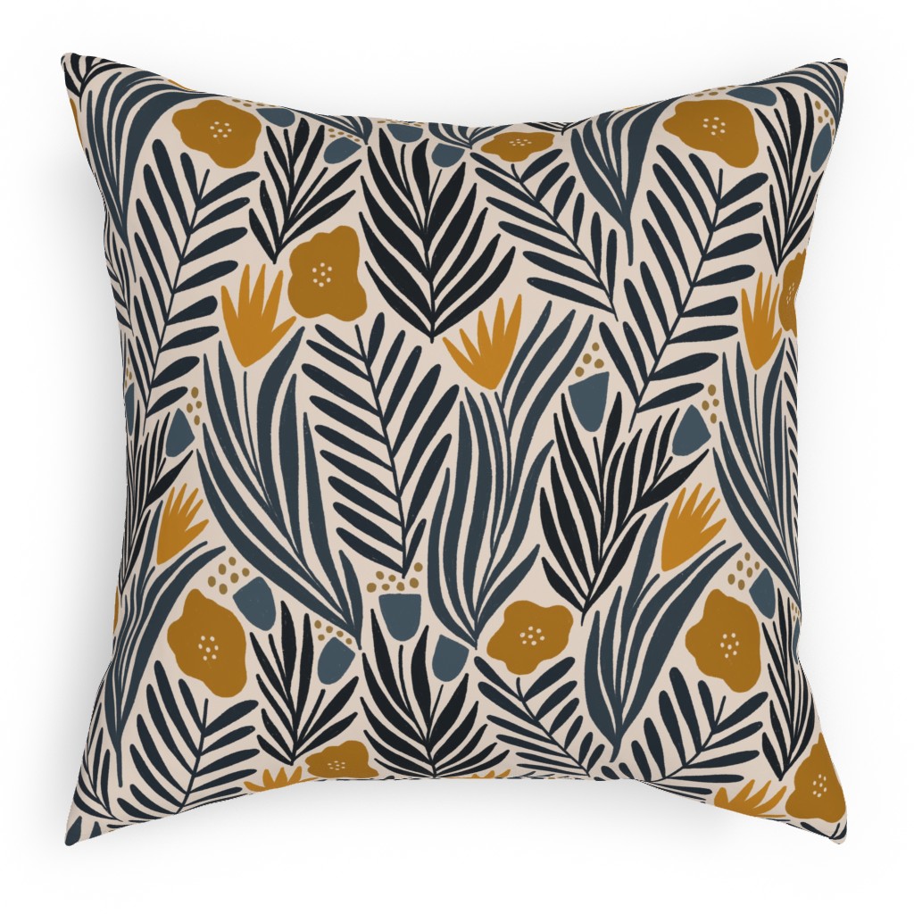 Nadia - Gold & Black Pillow, Woven, White, 18x18, Double Sided, Multicolor
