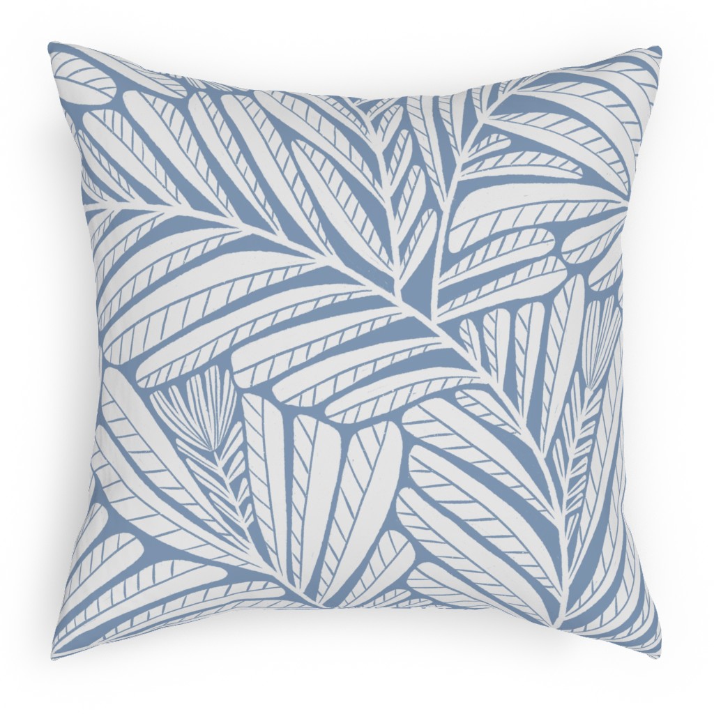 Irene - Blue Pillow, Woven, White, 18x18, Double Sided, Blue