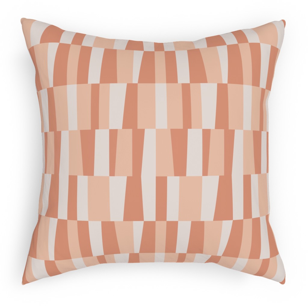 Collage Tiles - Orange Pillow, Woven, White, 18x18, Double Sided, Orange