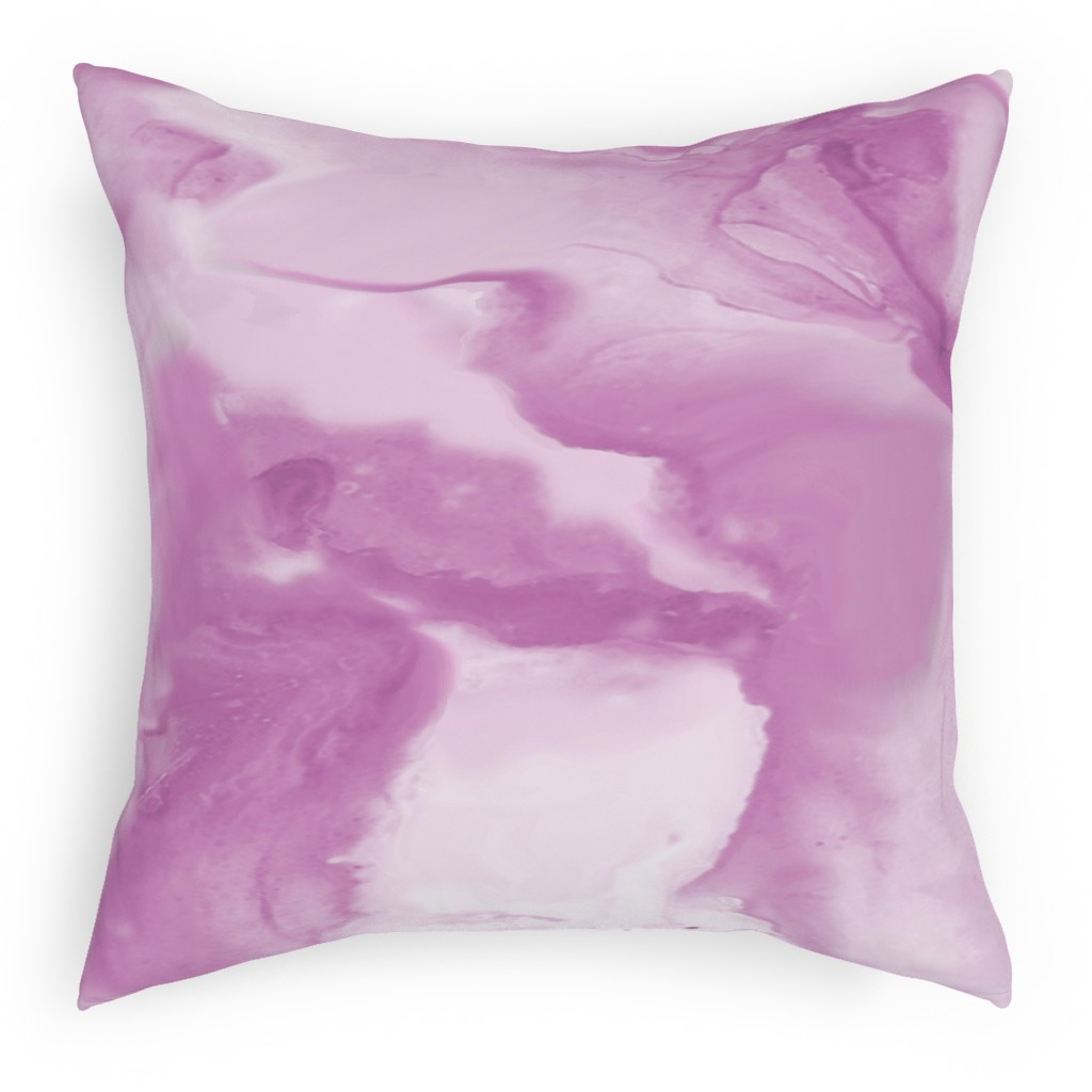 Abstract Watercolor Marble Pillow, Woven, White, 18x18, Double Sided, Purple