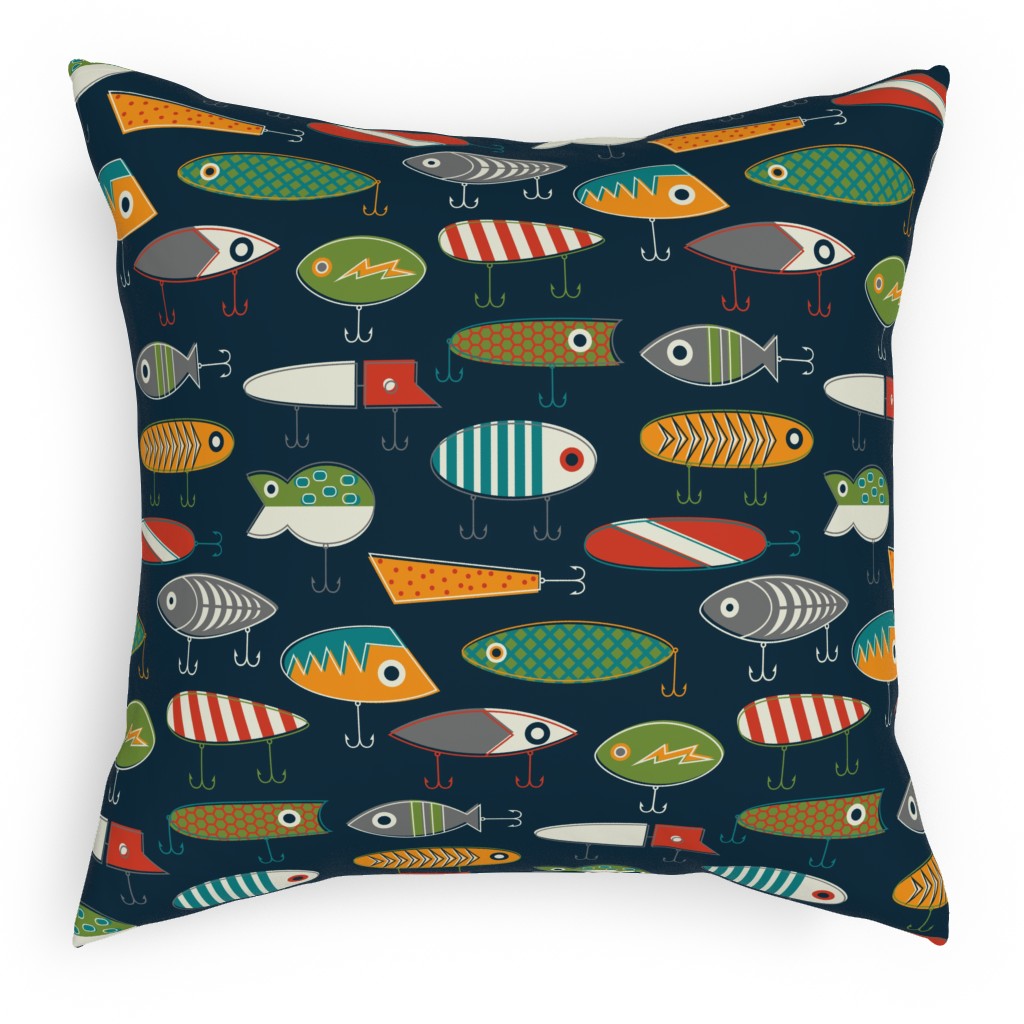 Hooked Up - Navy Pillow, Woven, White, 18x18, Double Sided, Multicolor