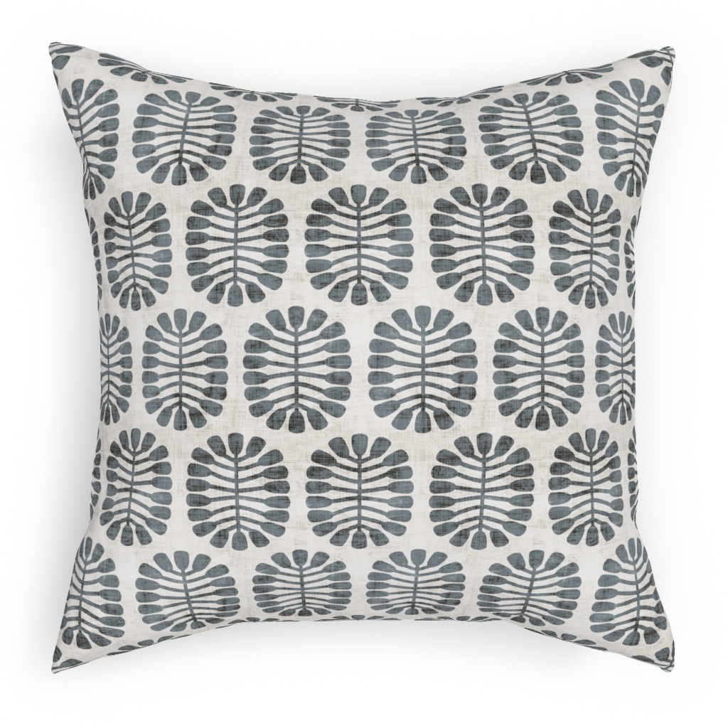 Seeded - Slate on White Pillow, Woven, White, 18x18, Double Sided, Gray