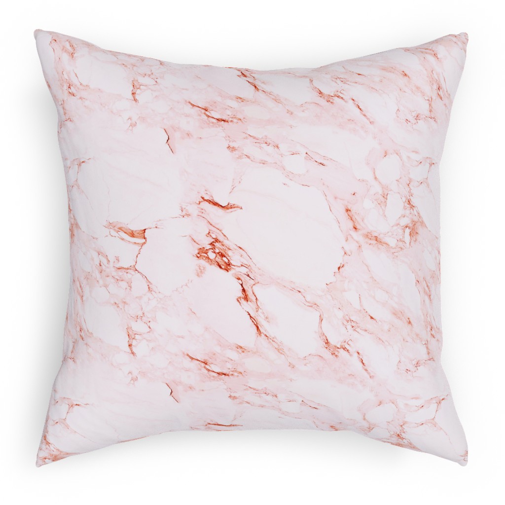 Marble - Blush Pillow, Woven, White, 18x18, Double Sided, Pink