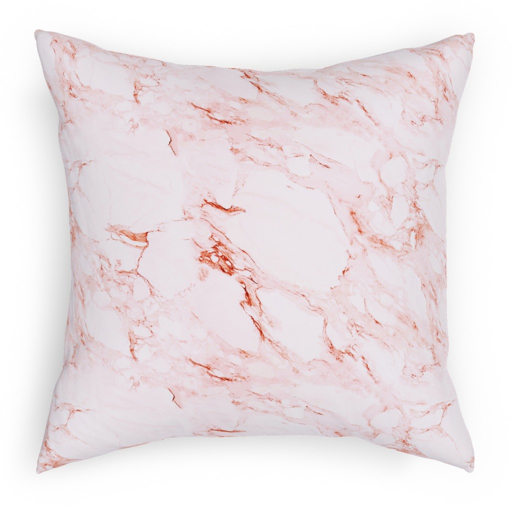 Marble - Blush Pillow, Woven, White, 18x18, Double Sided, Pink, Bright Pink