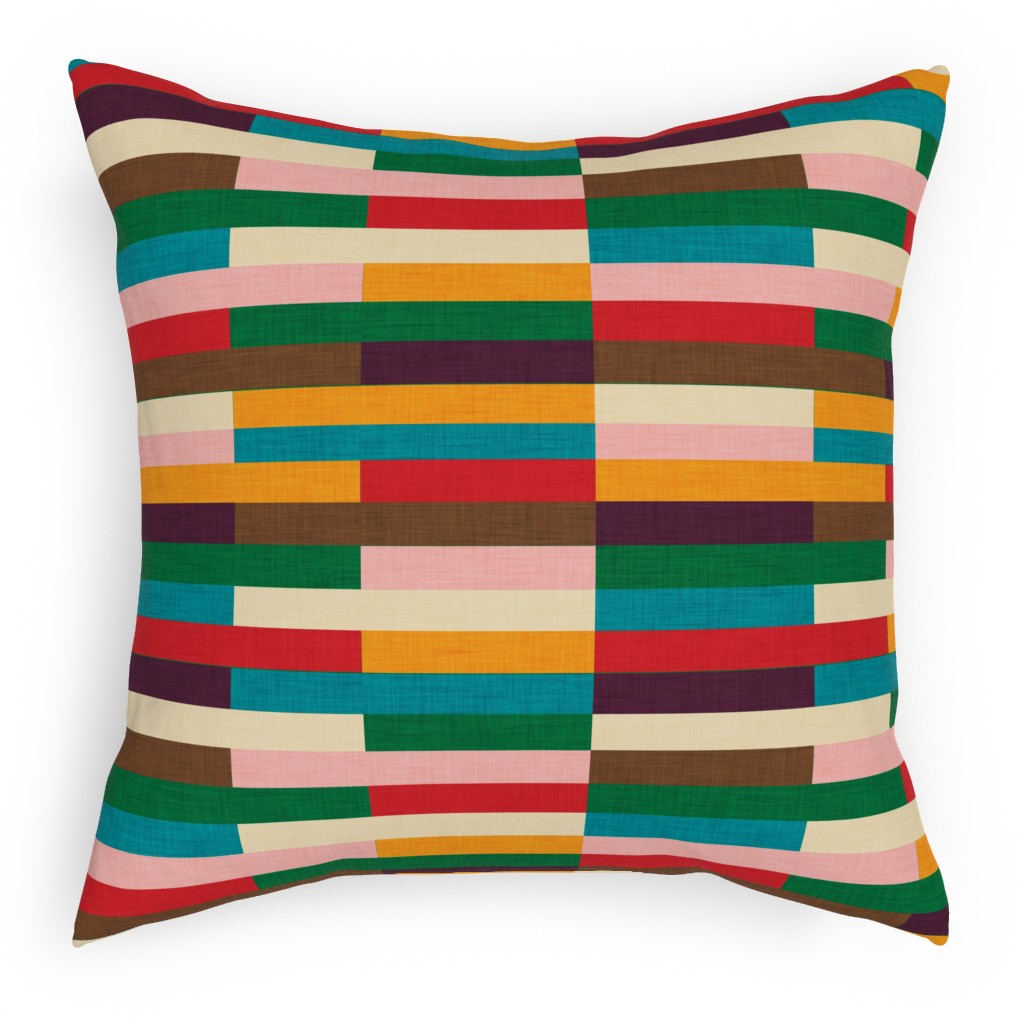 Kilim - Stripe - Multi Pillow, Woven, White, 18x18, Double Sided, Multicolor