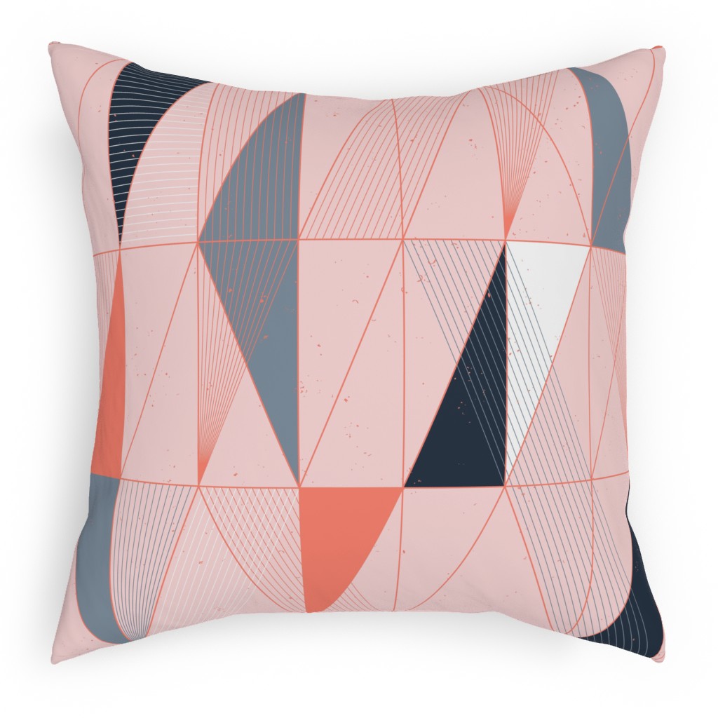 Mod Deco Miami Sunset - Multi Pillow, Woven, White, 18x18, Double Sided, Pink