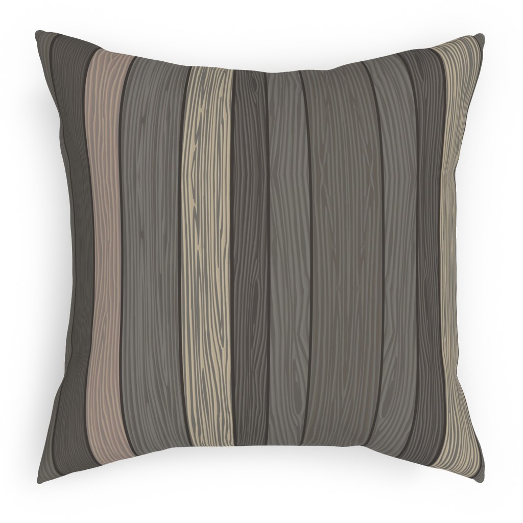 Old Wood Planks Driftwood - Brown Pillow, Woven, White, 18x18, Double Sided, Brown, Brown