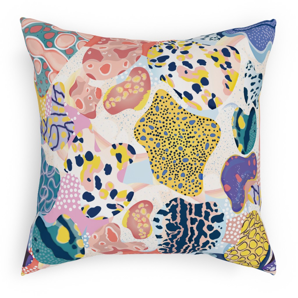 Sea Slug Animal Print - Multi Pillow, Woven, White, 18x18, Double Sided, Multicolor