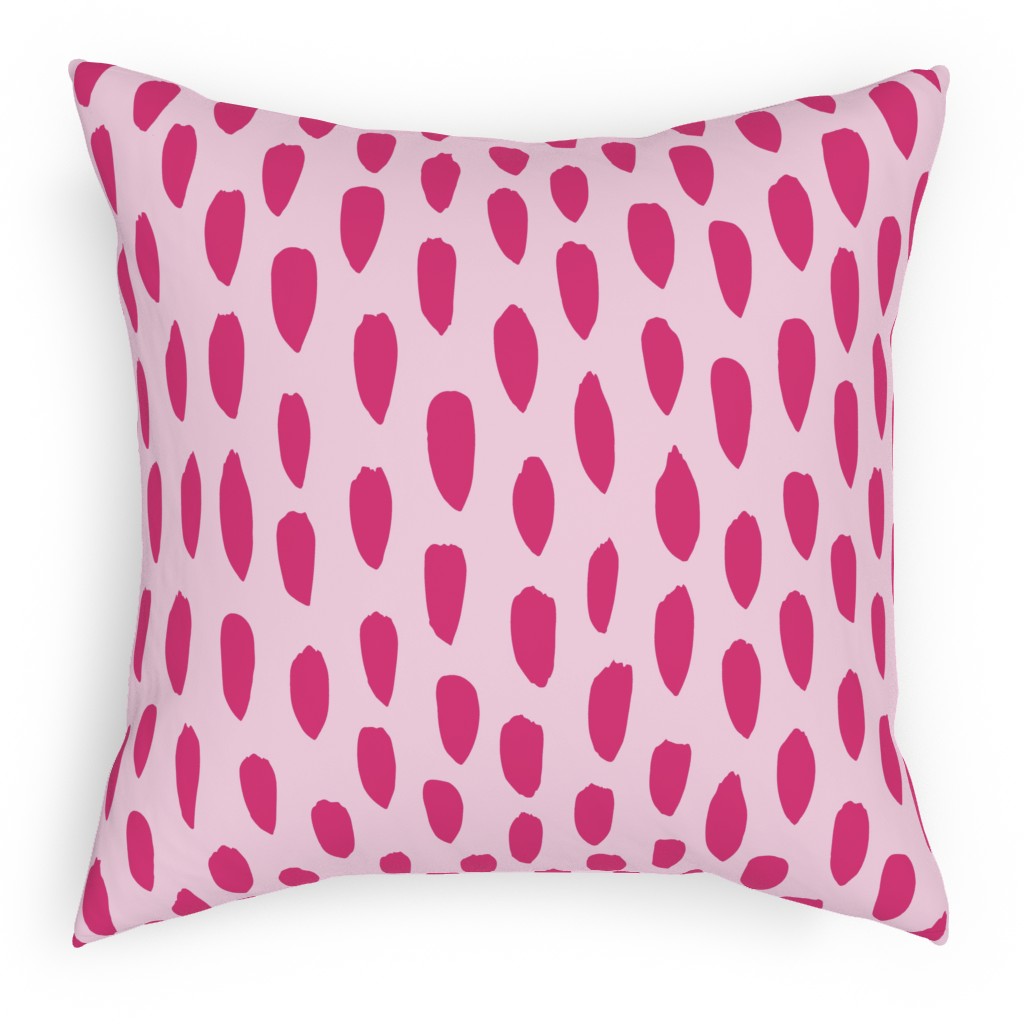 Brushstrokes - Fuchsia and Light Pink Pillow, Woven, White, 18x18, Double Sided, Pink