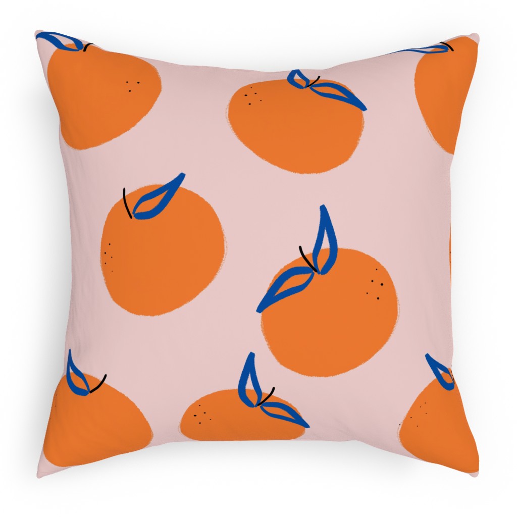 Clementines - Orange Pillow, Woven, White, 18x18, Double Sided, Orange