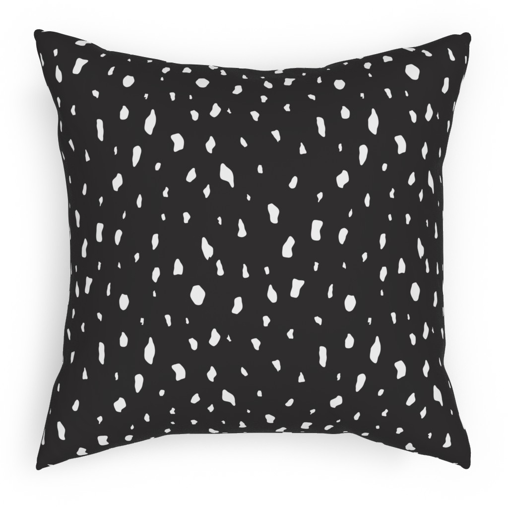 Chipped - Black and White Pillow, Woven, White, 18x18, Double Sided, Black