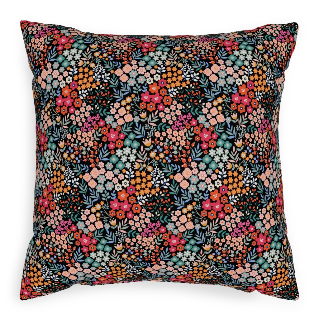 Summer Flower Pillow, Woven, White, 20x20, Double Sided, Multicolor