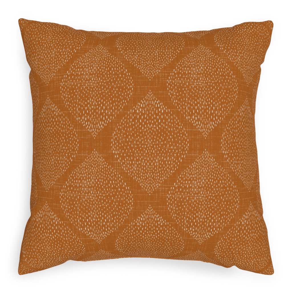 Minimalist Ogee - Burnt Orange Pillow, Woven, White, 20x20, Double Sided, Orange, Orange