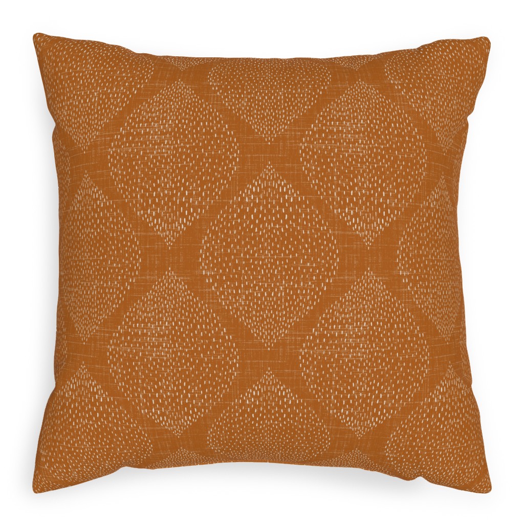 Minimalist Ogee - Burnt Orange Pillow, Woven, White, 20x20, Double Sided, Orange