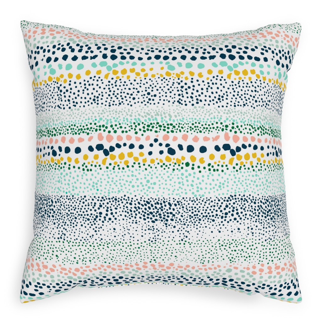 Little Textured Dots - Multi Pillow, Woven, White, 20x20, Double Sided, Multicolor