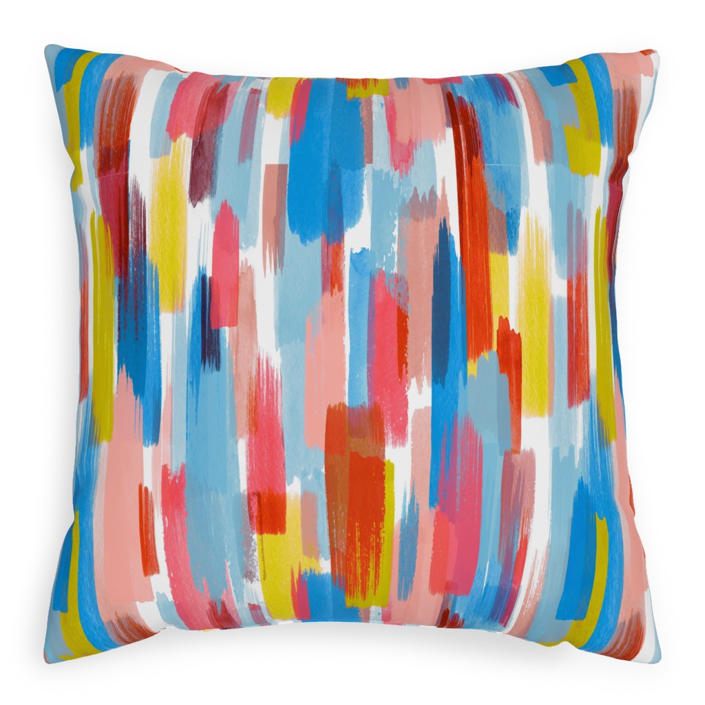 Summer Memories - Multi Pillow, Woven, White, 20x20, Double Sided, Multicolor