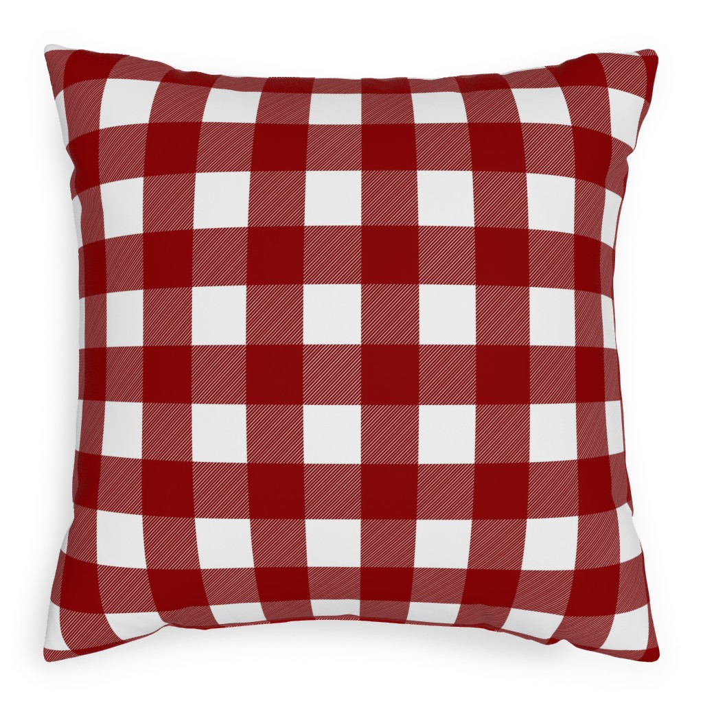 Buffalo Plaid - Red Pillow, Woven, White, 20x20, Double Sided, Red