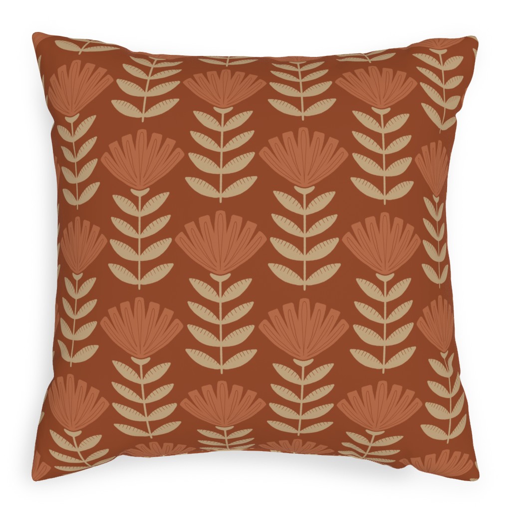 Gloria Pillow, Woven, White, 20x20, Double Sided, Red