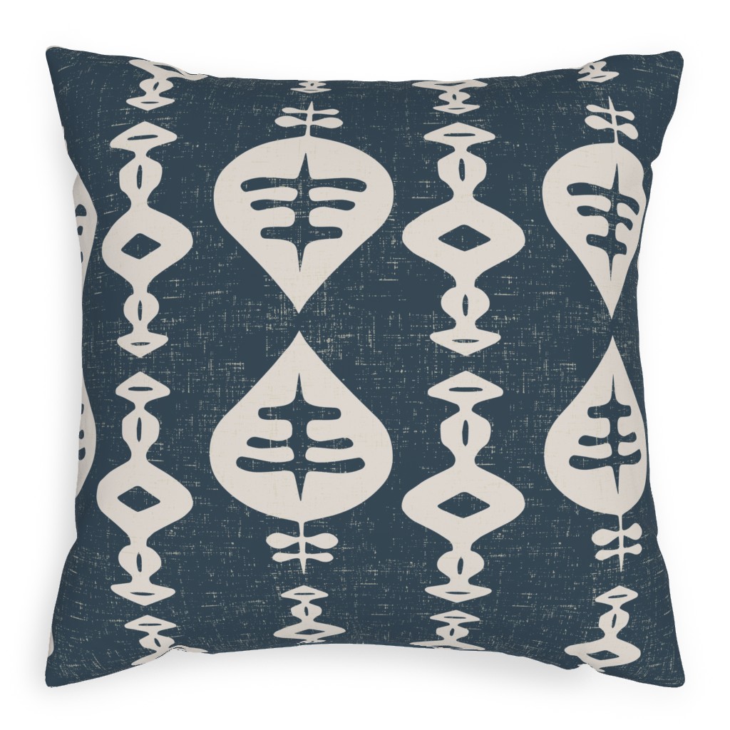 Maya - Navy Pillow, Woven, White, 20x20, Double Sided, Blue