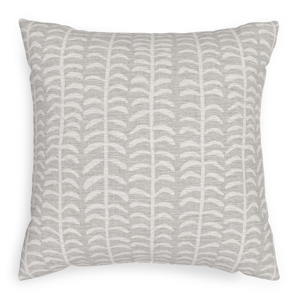 Grasscloth Vine - Neutral Pillow, Woven, White, 20x20, Double Sided, Gray