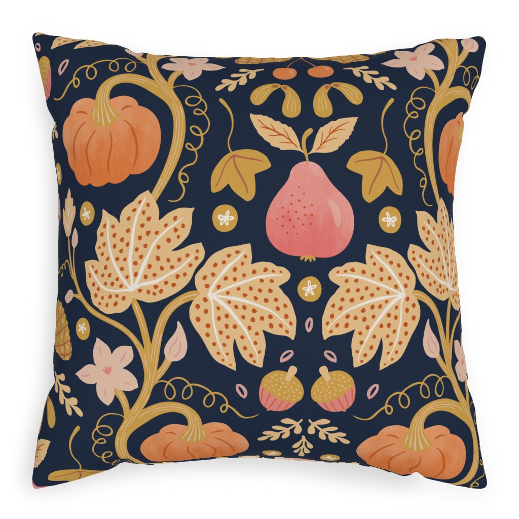 Autumn Gold - Multi Pillow, Woven, White, 20x20, Double Sided, Orange