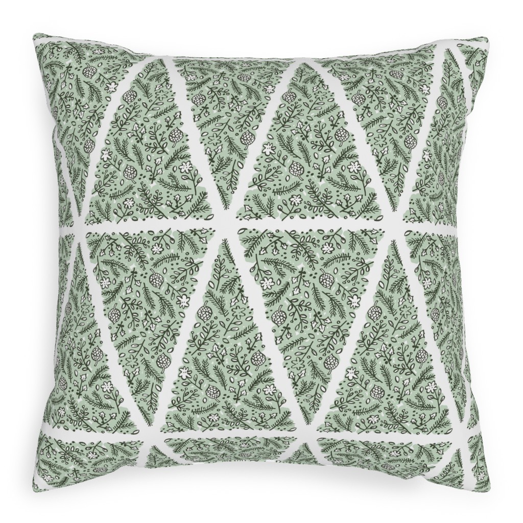 O Christmas Tree, O Christmas Tree - Green Pillow, Woven, White, 20x20, Double Sided, Green