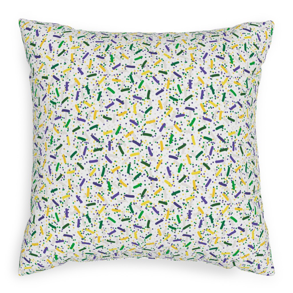 Rainbow Sprinkles Pillow, Woven, White, 20x20, Double Sided, Multicolor, White