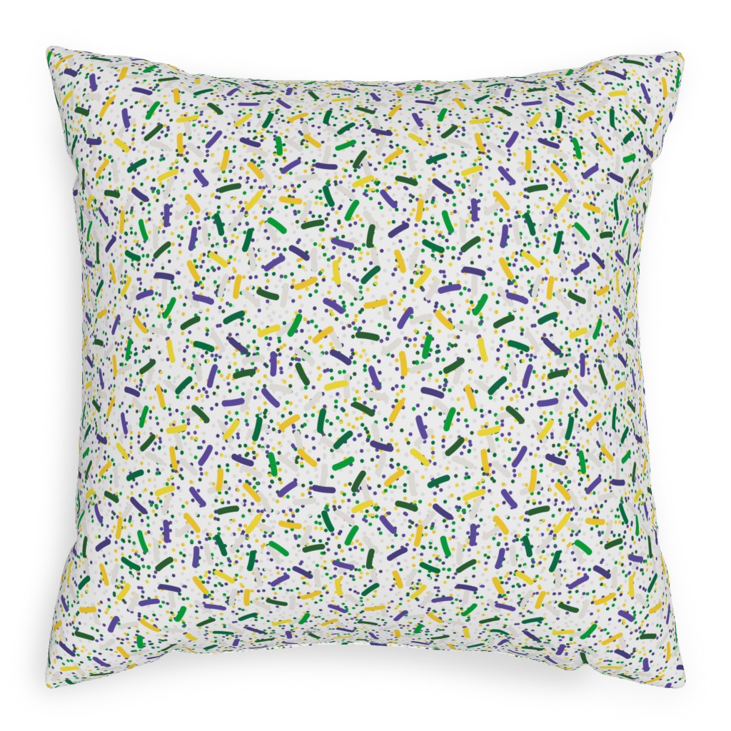 Rainbow Sprinkles Pillow, Woven, White, 20x20, Double Sided, Multicolor