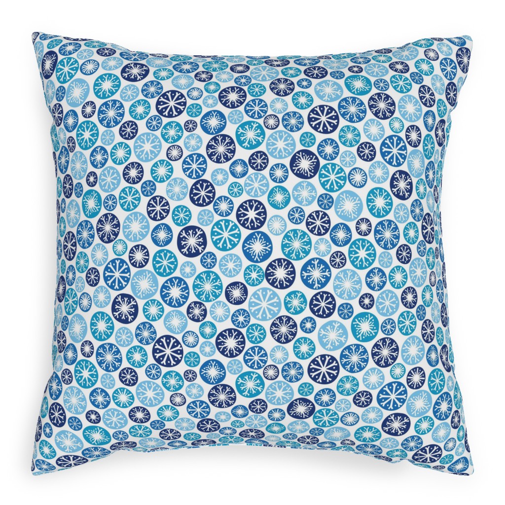 Snow Daze Pillow, Woven, White, 20x20, Double Sided, Blue