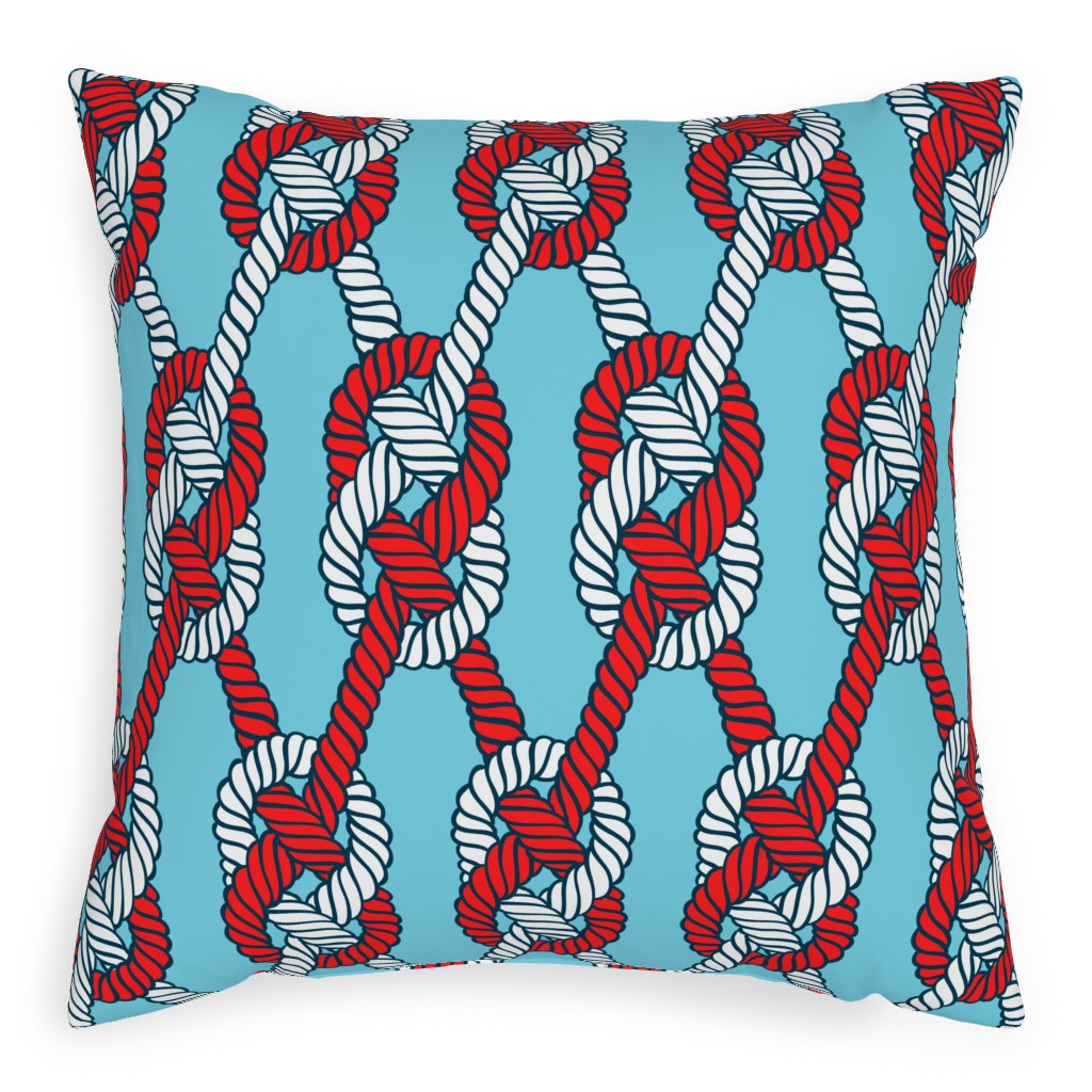 Sailor's Knots Pillow, Woven, White, 20x20, Double Sided, Multicolor