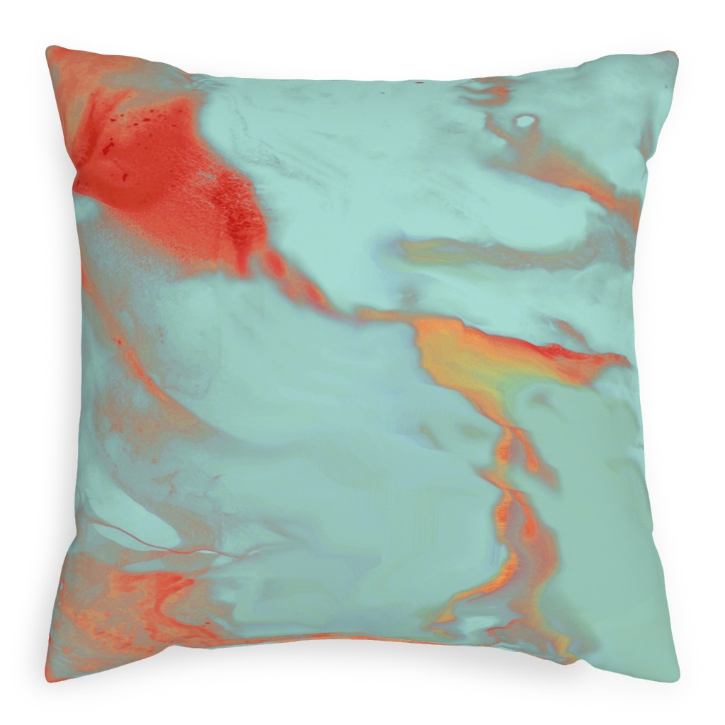 Abstract Watercolor - Multi Pillow, Woven, White, 20x20, Double Sided, Blue