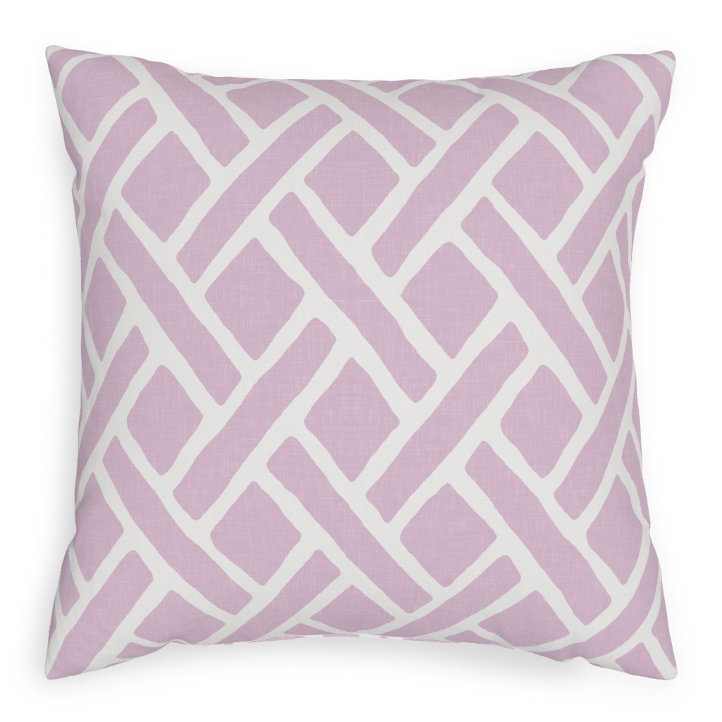 Savannah Trellis Pillow, Woven, White, 20x20, Double Sided, Purple