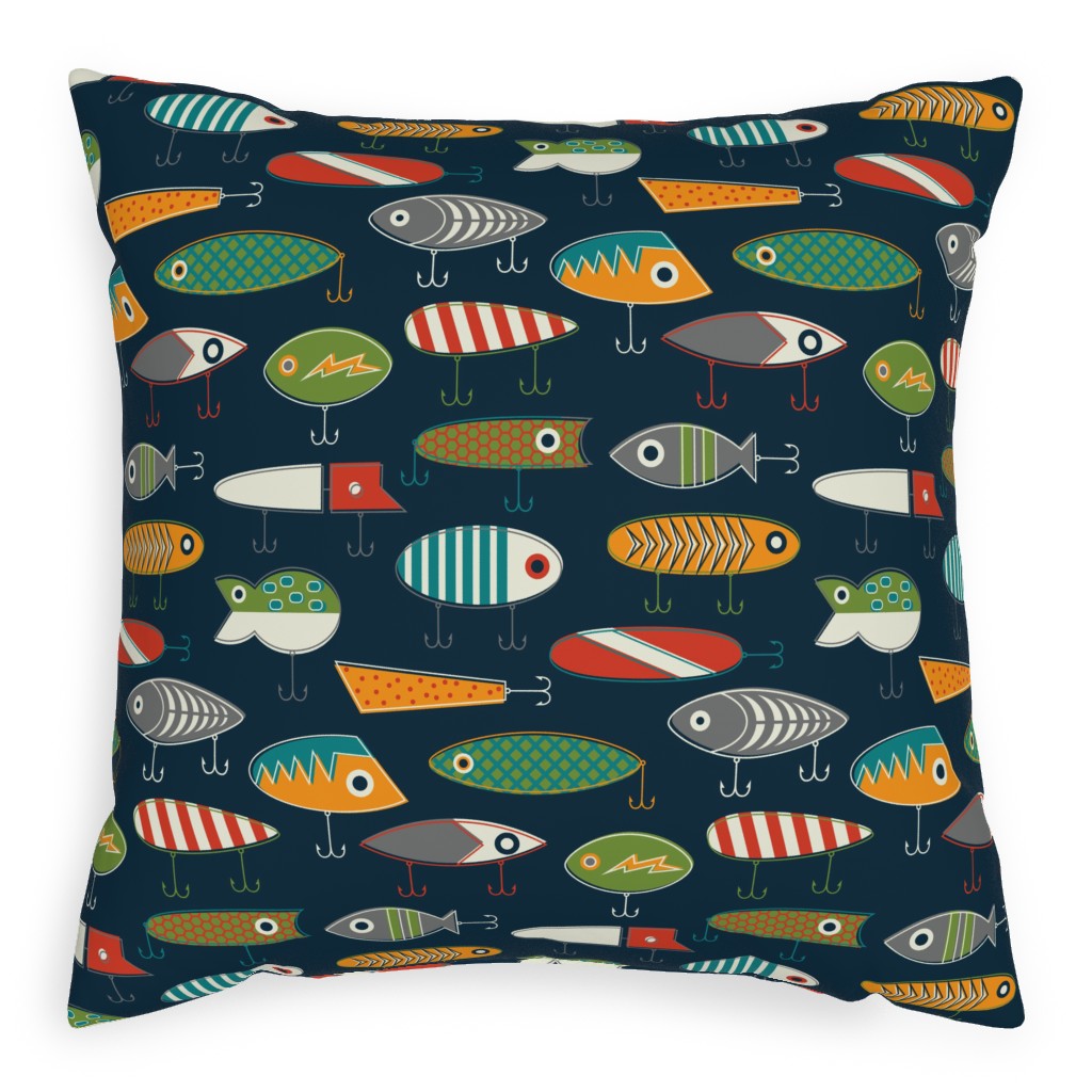 Hooked Up - Navy Pillow, Woven, White, 20x20, Double Sided, Multicolor